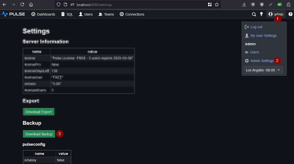 backup pulse database