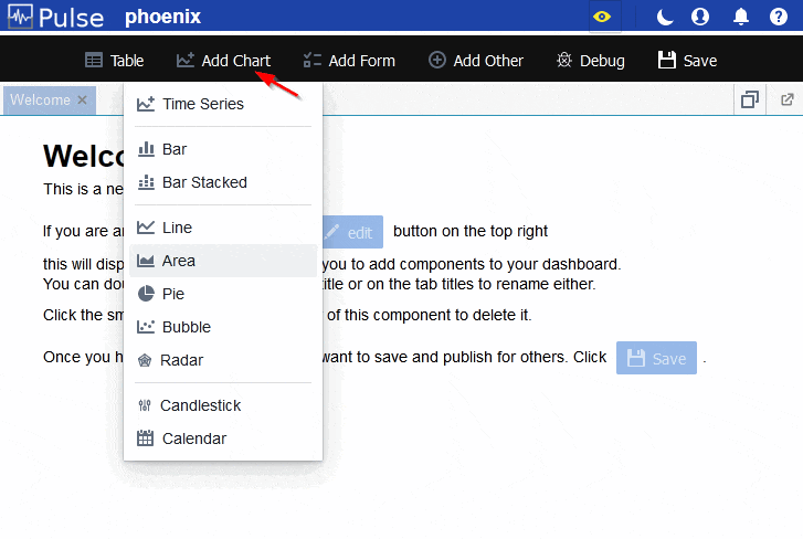 Adding a Chart to a Dashboard.