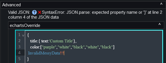 Echarts JSON override Invalid