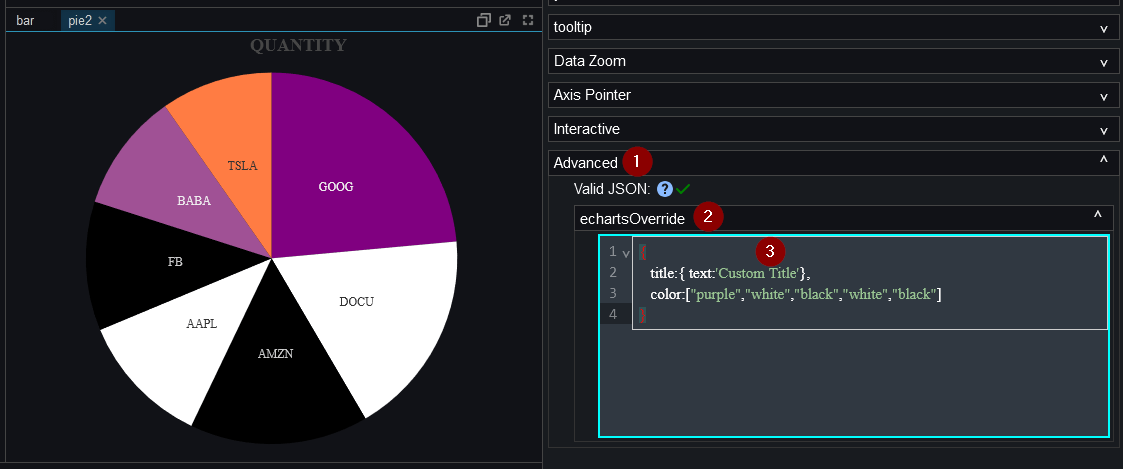 Echarts JSON override