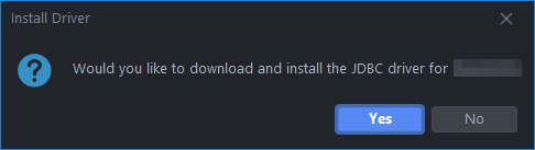 Install JDBC Driver Prompt