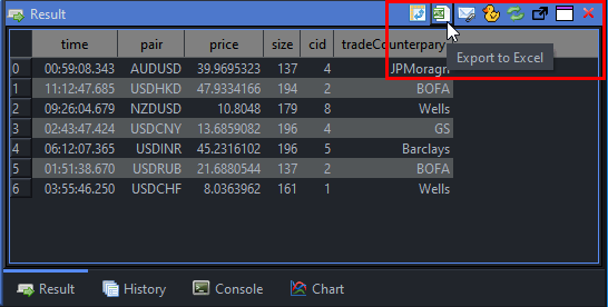 Query Excel Export